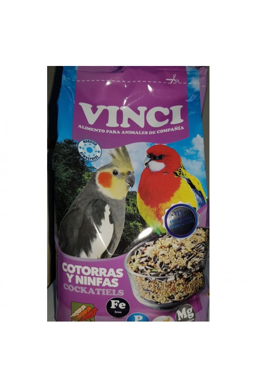 NINFAS Y COTORRAS VINCI. 5 KG.
