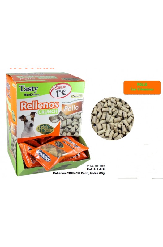 RELLENOS CRUNCH DOG POLLO 50 GR. CAJA 35 BOLSAS
