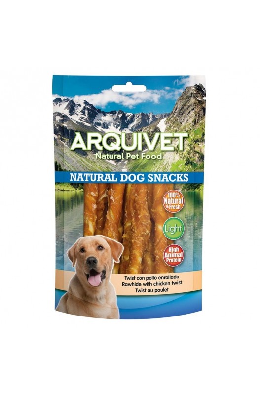 SNACK TWIST CON POLLO ENROLLADO 100gr Arquivet