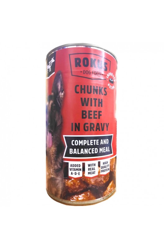 LATA PERROS TERNERA 1240gr.ROKUS