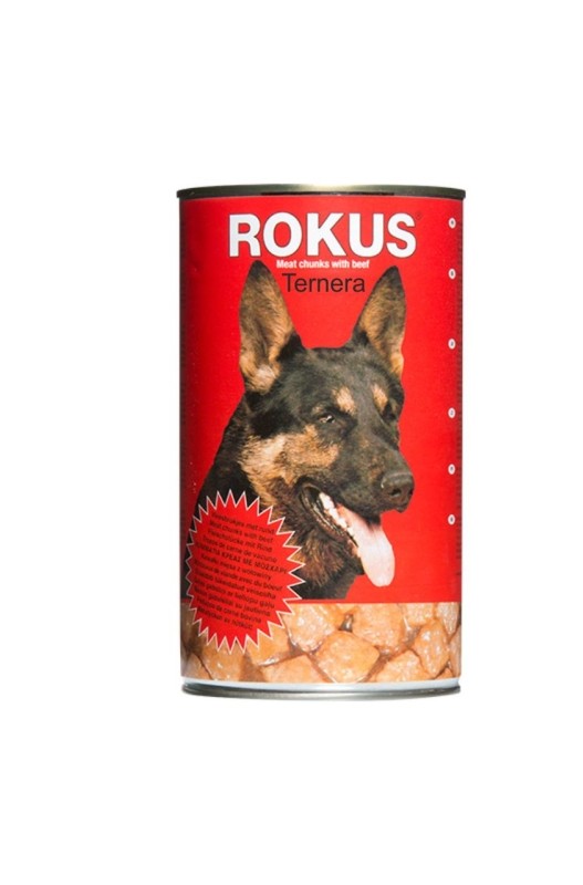 LATA PERROS TERNERA 410gr. Rokus