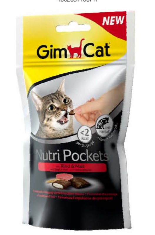 NUTRIPOCKETS GATO BUEY Y MALTA 60 GR.