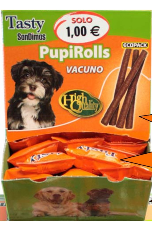 STICKSROLLS VACUNO Bolsa 55gr x 6uds.Caja 40 Bolsas