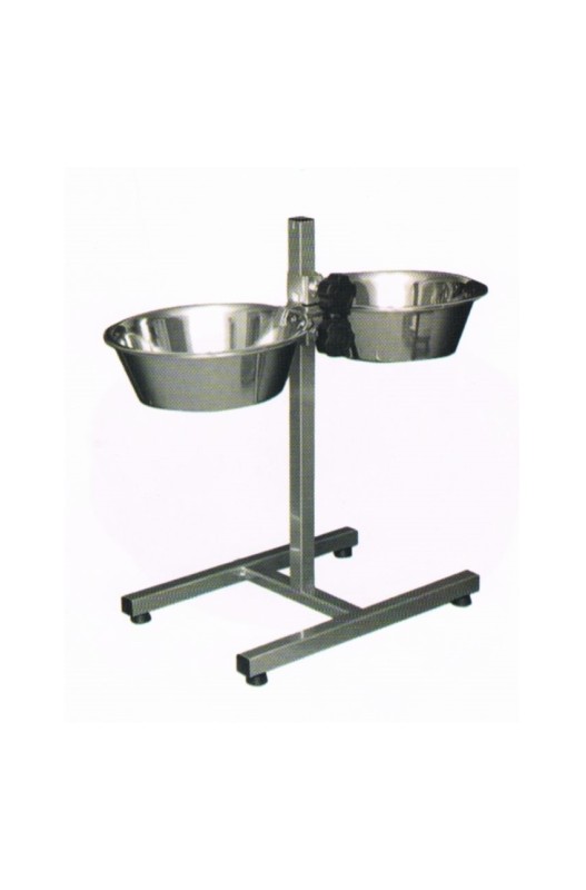 SOPORTE INOX.2 COMEDEROS 1,8 LTS.