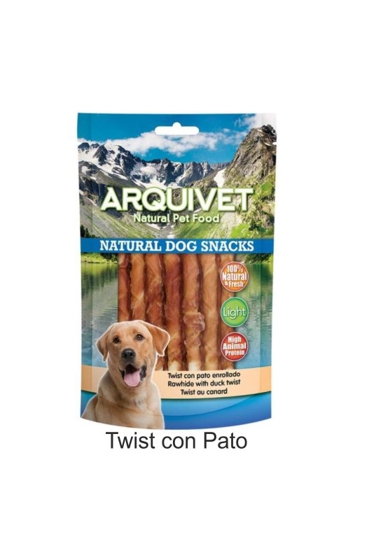 SNACKS TWIST CON PATO ENROLLADO 1 Kg.Arquivet